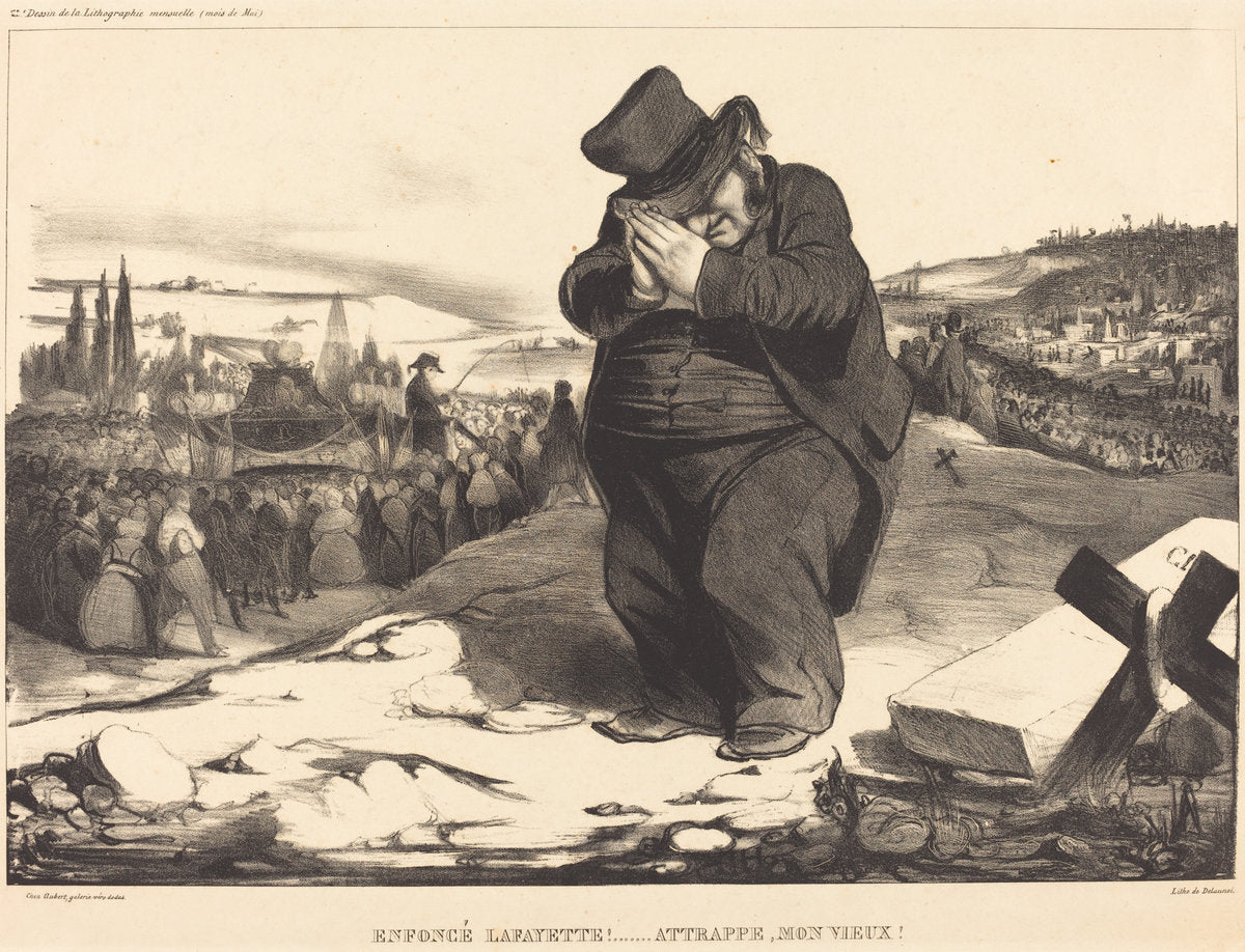 Enfoncé Lafayette!... Attrappe mon vieux! by Honoré Daumier (French, 1808 - 1879), 16X12"(A3)Poster Print