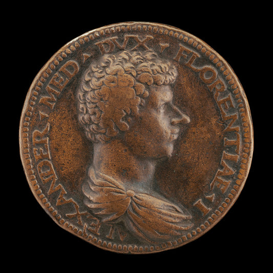 Alessandro I de' Medici, 1510-1537, 1st Duke of Florence 1532 [obverse] by Francesco dal Prato (Italian, 1512 - 1562), 16X12"(A3)Poster Print