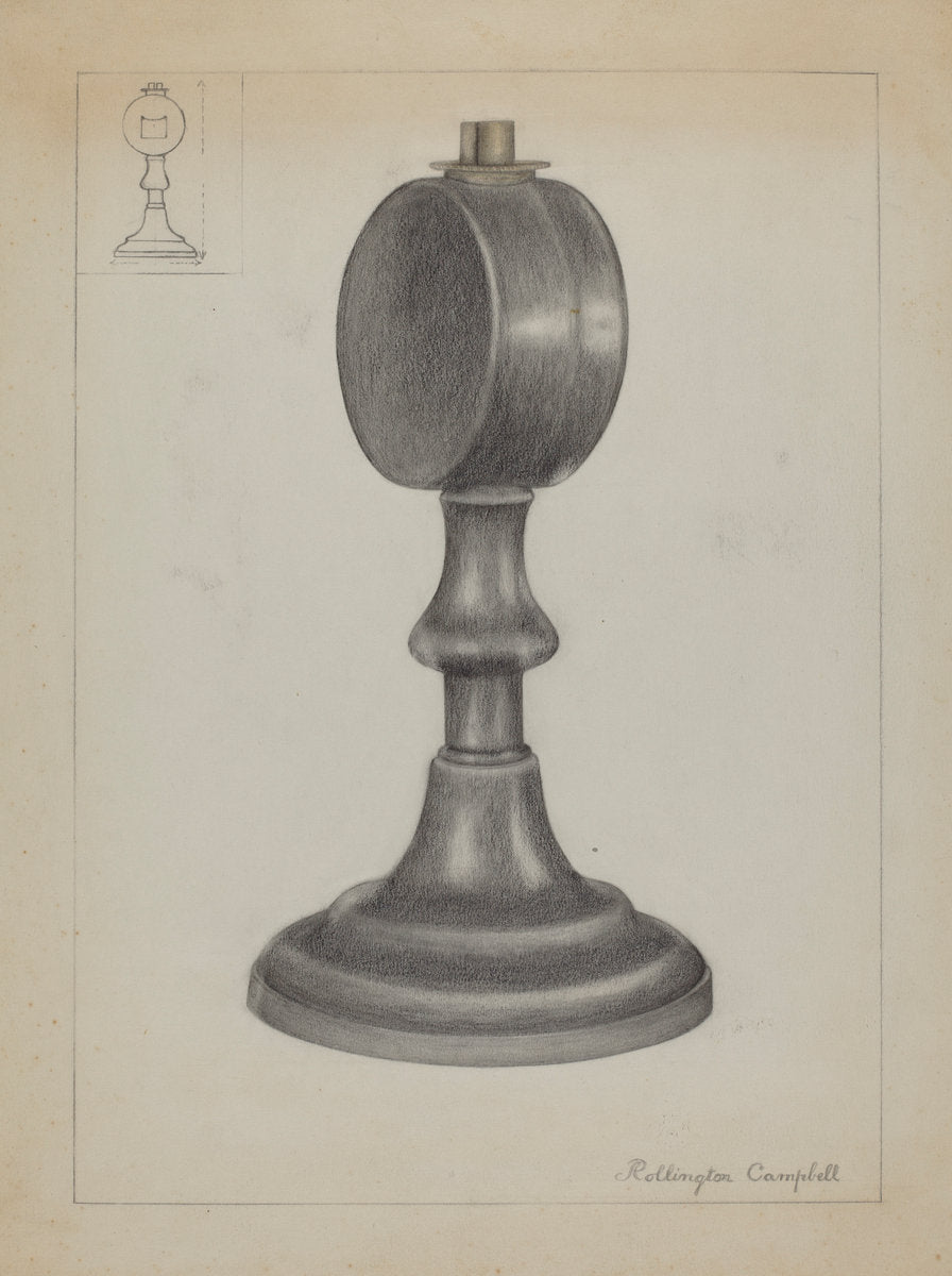 Lamp by Rollington Campbell (American, active c. 1935), 16X12"(A3)Poster Print