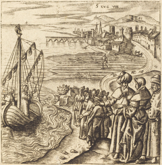 Christ on the Lake by Léonard Gaultier (French, 1561 - 1641), 16X12"(A3)Poster Print