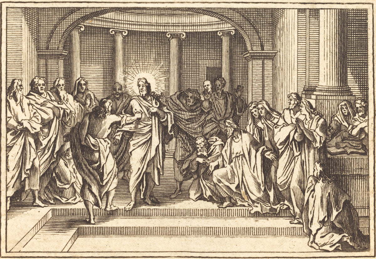 engraving by after Sébastien Le Clerc I (The Incredulity of Thomas), 16X12"(A3)Poster Print