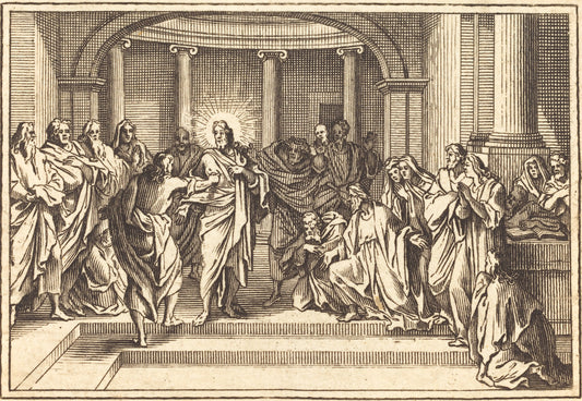 engraving by after Sébastien Le Clerc I (The Incredulity of Thomas), 16X12"(A3)Poster Print