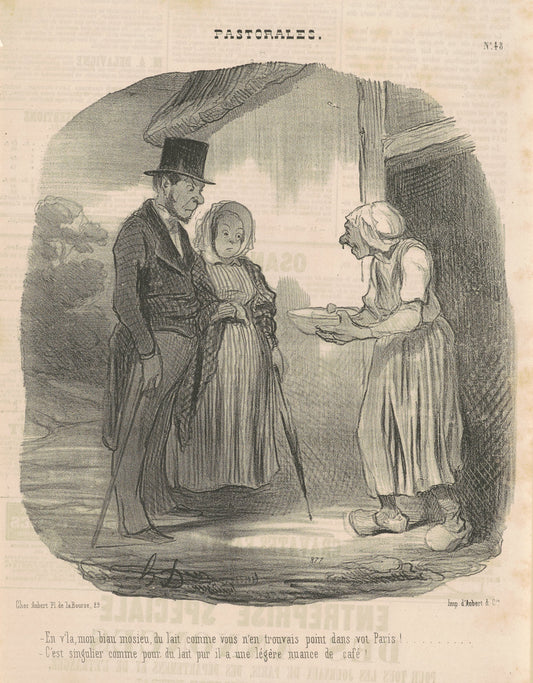 Femme de lettre humanitaire se livrant sur l'homme ... by Honoré Daumier (French, 1808 - 1879), 16X12"(A3)Poster Print