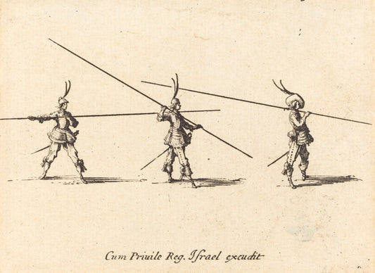 Drill with Tilted Pikes by Jacques Callot (French, 1592 - 1635), 16X12"(A3)Poster Print