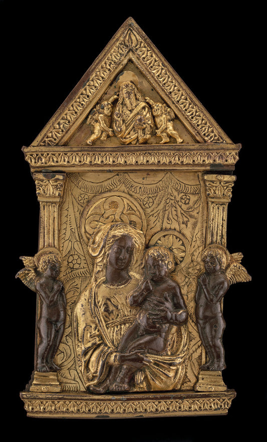 second half 15th century by Florentine 15th Century (Madonna and Child with Two Angels), 16X12"(A3)Poster Print
