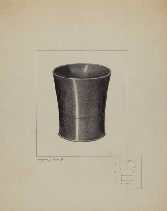 Pewter Beaker by Eugene Barrell (American, active c. 1935), 16X12"(A3)Poster Print