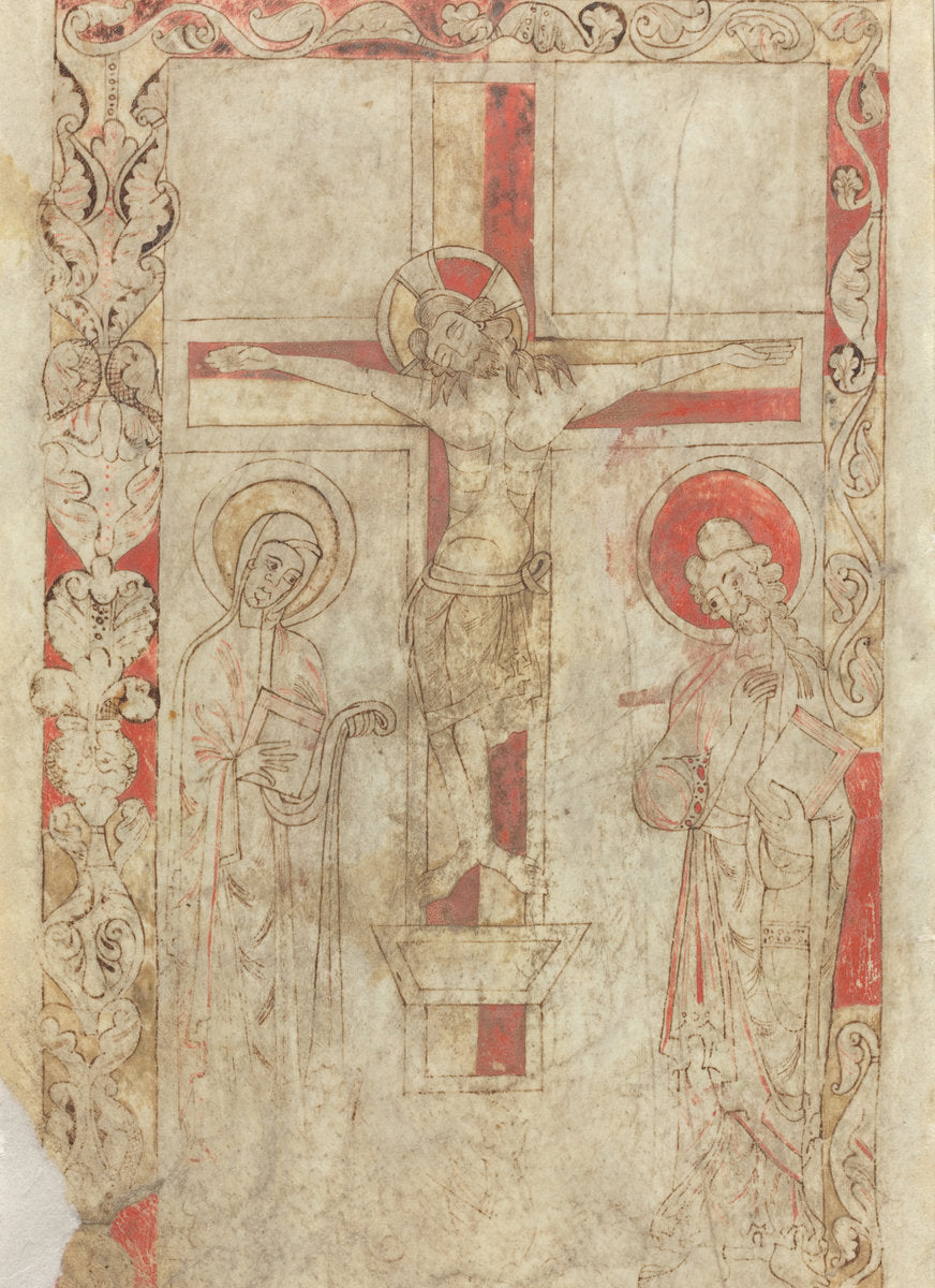early 12th century by French 12th Century (The Crucifixion [verso]), 16X12"(A3)Poster Print