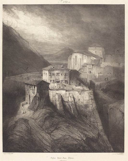 Eglise Saint-Jean, Thiers by Eugène Isabey (French, 1803 - 1886), 16X12"(A3)Poster Print