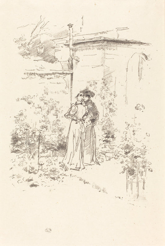 Confidences in the Garden by James McNeill Whistler (American, 1834 - 1903), 16X12"(A3)Poster Print