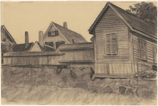 Houses, Gloucester by Edward Hopper (American, 1882 - 1967), 16X12"(A3)Poster Print