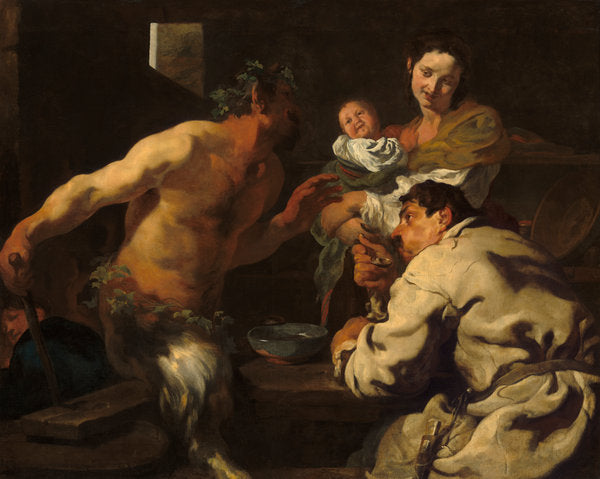 The Satyr and the Peasant by Johann Liss (German, c. 1597 - 1631), 16X12"(A3)Poster Print