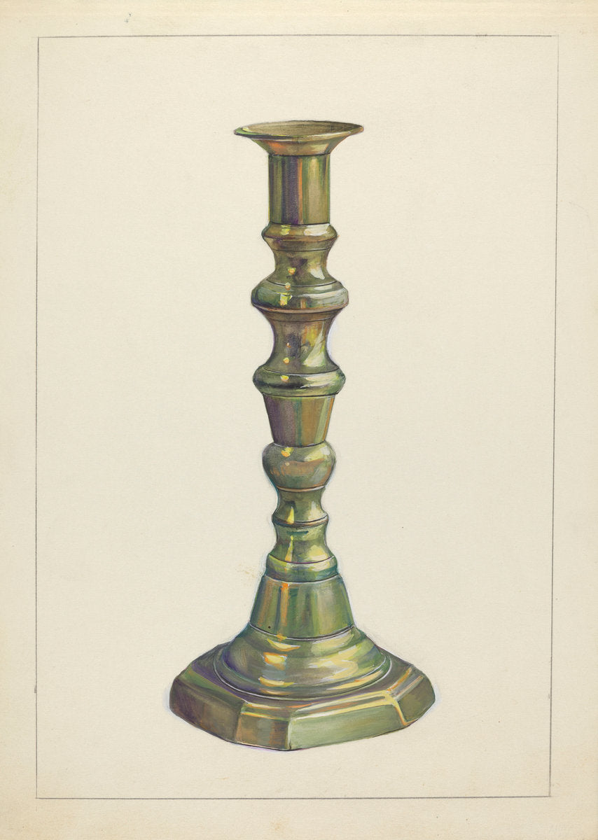 Candlestick by Mina Lowry (American, 1894 - 1942), 16X12"(A3)Poster Print