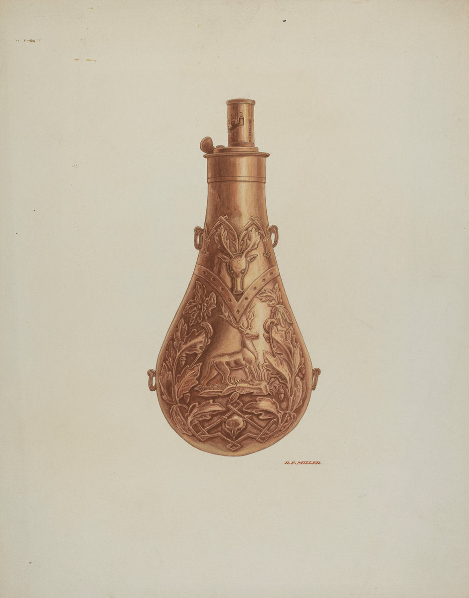 Powder Flask by Randolph F. Miller (American, active c. 1935), 16X12"(A3)Poster Print