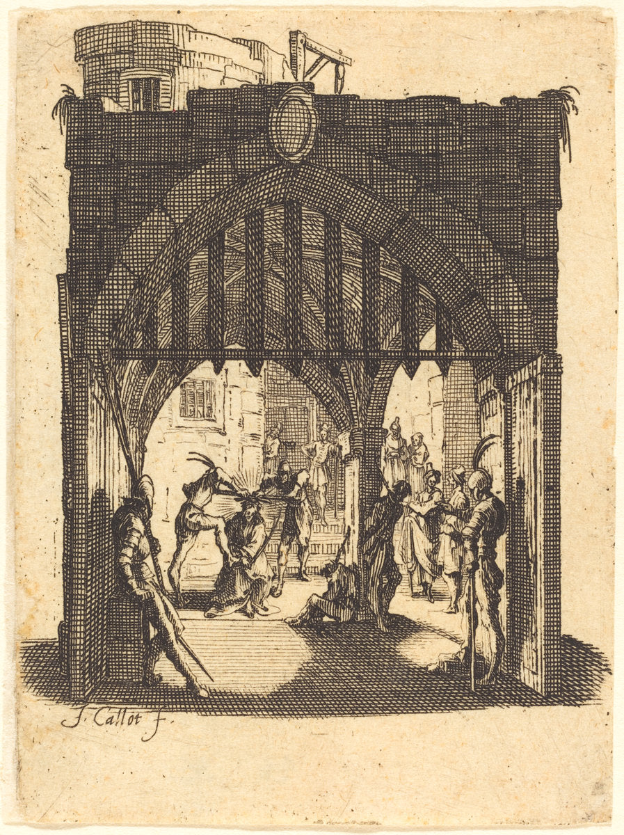 The Crowning with Thorns by Jacques Callot (French, 1592 - 1635), 16X12"(A3)Poster Print