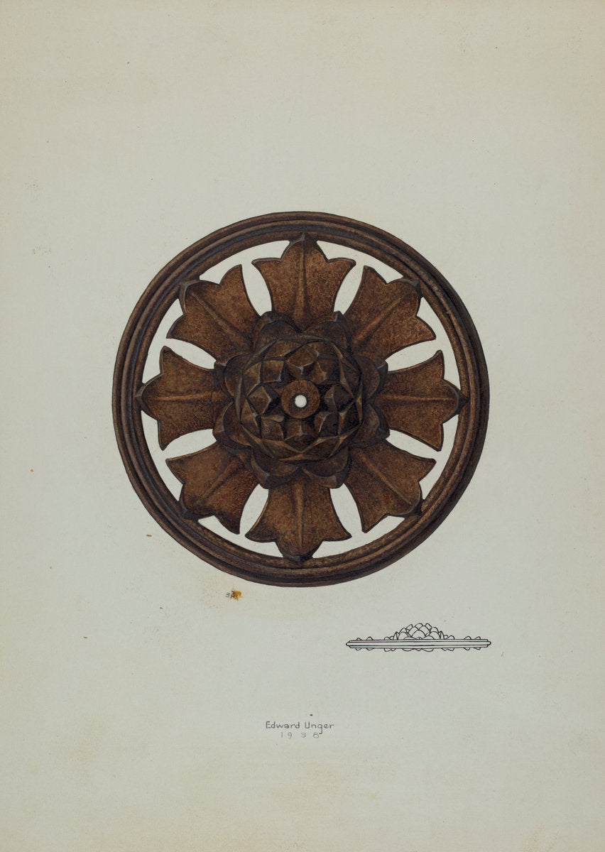 Perforated Rosette by Edward Unger (American, active c. 1935), 16X12"(A3)Poster Print
