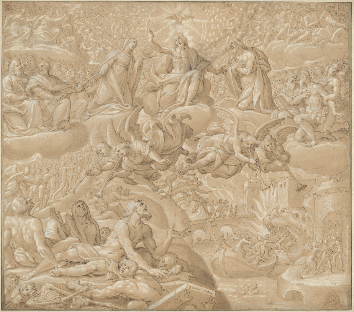 The Last Judgment by Giovanni Mauro della Rovere (Milanese, 1575 - 1640), 16X12"(A3)Poster Print