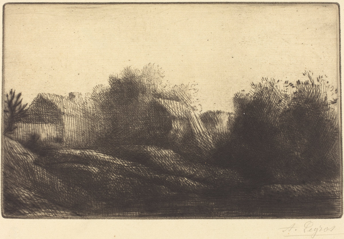 Remembrance of My Village (Souvenir de mon village) by Alphonse Legros (French, 1837 - 1911), 16X12"(A3)Poster Print
