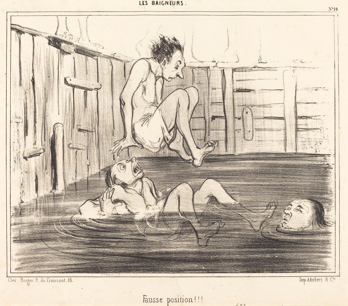 Fausse position!!! by Honoré Daumier (French, 1808 - 1879), 16X12"(A3)Poster Print