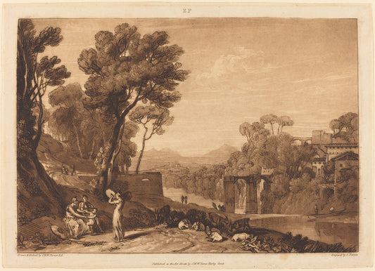 The Woman and Tambourine by Joseph Mallord William Turner and Charles Turner (British, 1773 - 1857), 16X12"(A3)Poster Print