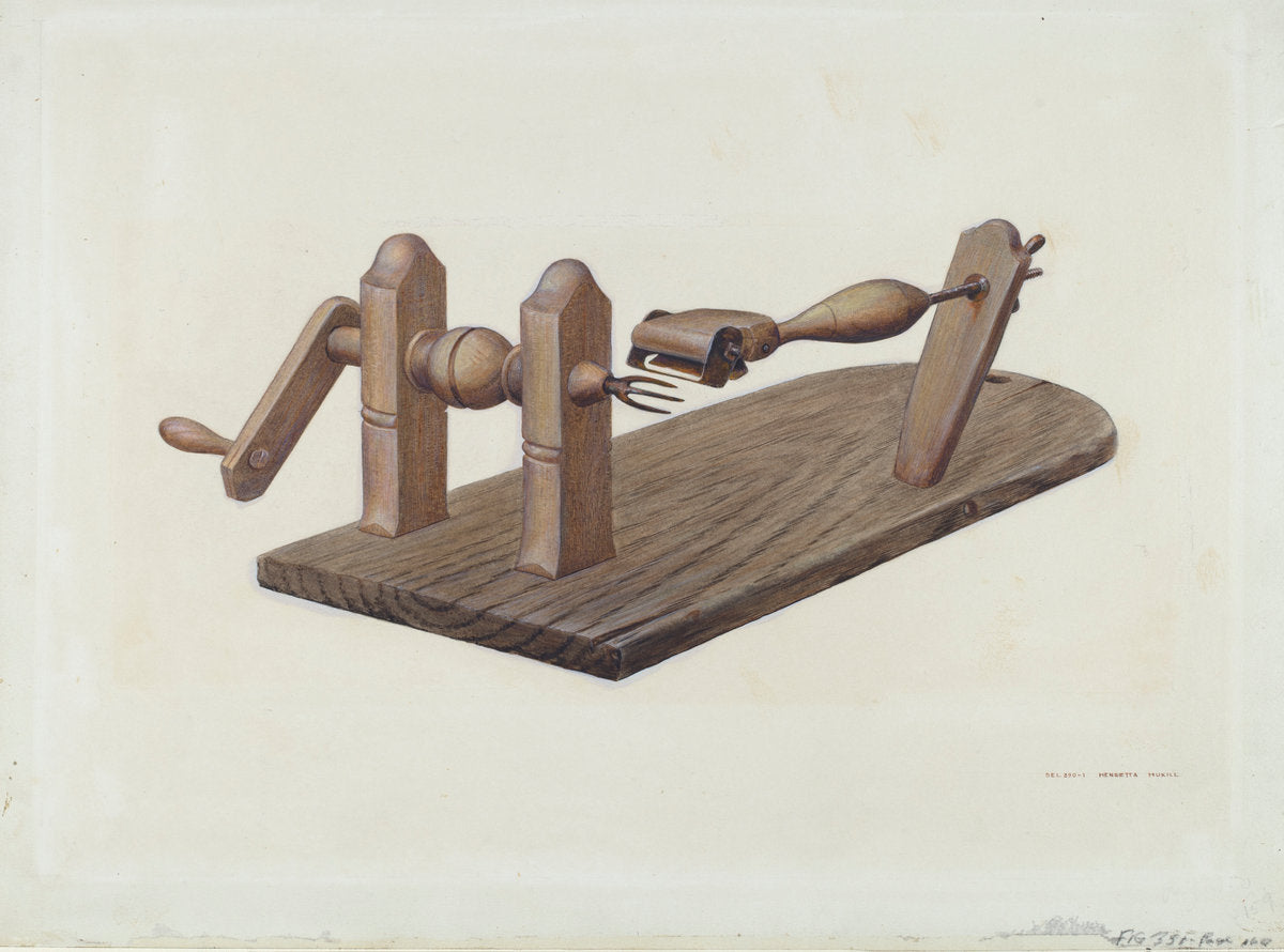 Apple Peeler by Henrietta S. Hukill (American, active c. 1935), 16X12"(A3)Poster Print