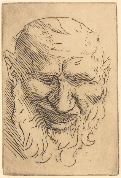 Small Satyr Mask (Petit masque de satyre) by Alphonse Legros (French, 1837 - 1911), 16X12"(A3)Poster Print