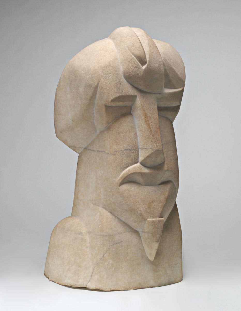 Hieratic Head of Ezra Pound by Henri Gaudier-Brzeska (French, 1891 - 1915), 16X12"(A3)Poster Print