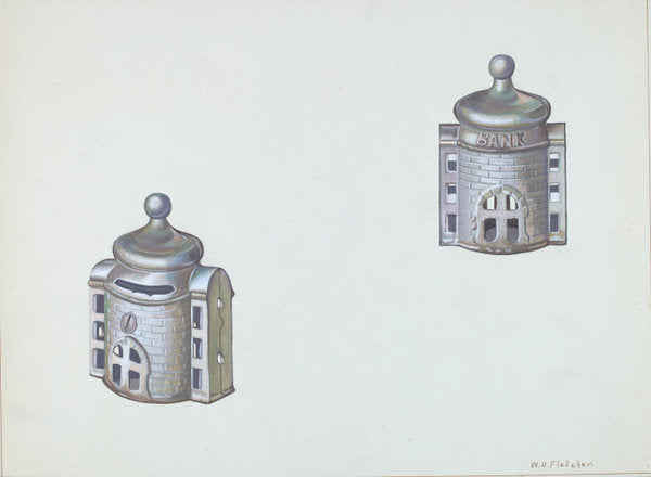 Byzantine Dome Coin Bank by William O. Fletcher (American, active c. 1935), 16X12"(A3)Poster Print