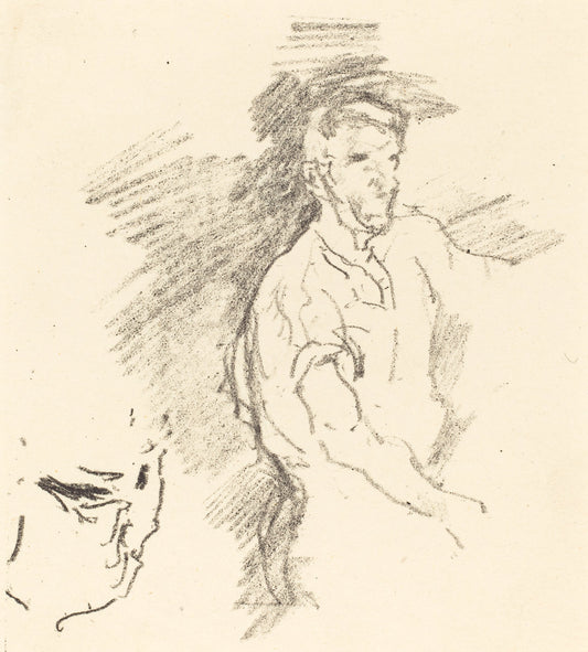 Sketch of a Blacksmith by James McNeill Whistler (American, 1834 - 1903), 16X12"(A3)Poster Print
