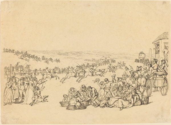 Running by John Bluck after Thomas Rowlandson (British, active 1791 - 1819), 16X12"(A3)Poster Print
