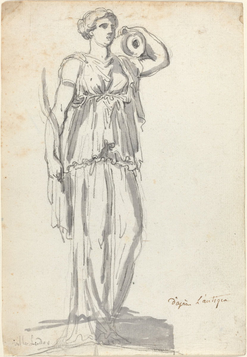 The Ludovisi Water Carrier by Augustin Pajou (French, 1730 - 1809), 16X12"(A3)Poster Print