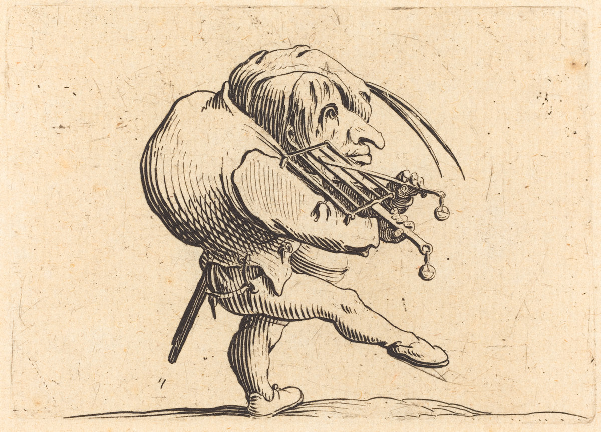 Man Scraping a Grill by Jacques Callot (French, 1592 - 1635), 16X12"(A3)Poster Print