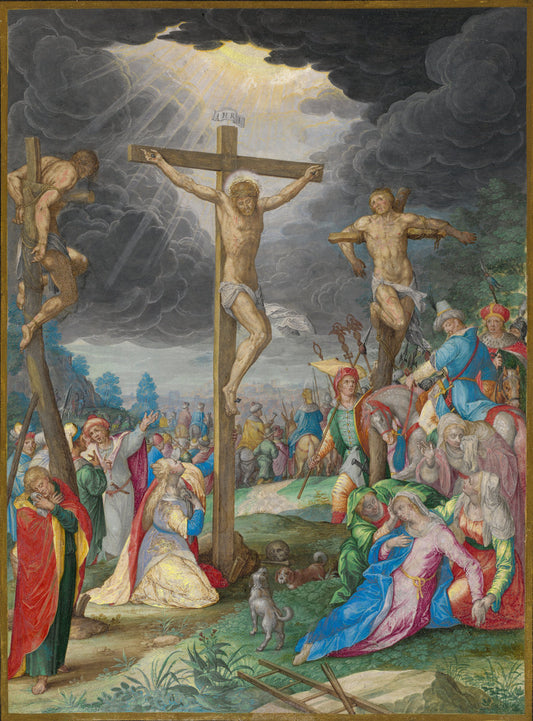 The Crucifixion by Friedrich Brentel after Aegidius Sadeler II after Christoph Schwarz (German, 1580 - 1651), 16X12"(A3)Poster Print