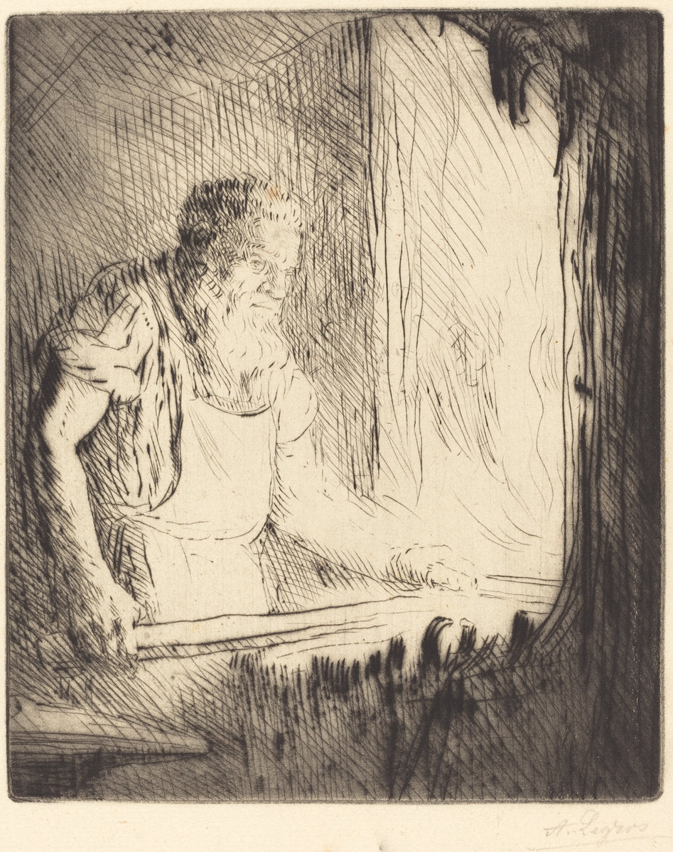 Blacksmith (Le forgeron) by Alphonse Legros (French, 1837 - 1911), 16X12"(A3)Poster Print