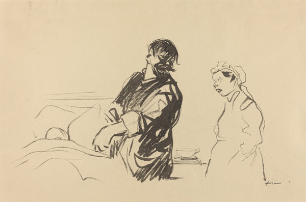 Hospital Scene by Jean-Louis Forain (French, 1852 - 1931), 16X12"(A3)Poster Print