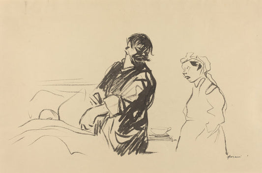 Hospital Scene by Jean-Louis Forain (French, 1852 - 1931), 16X12"(A3)Poster Print