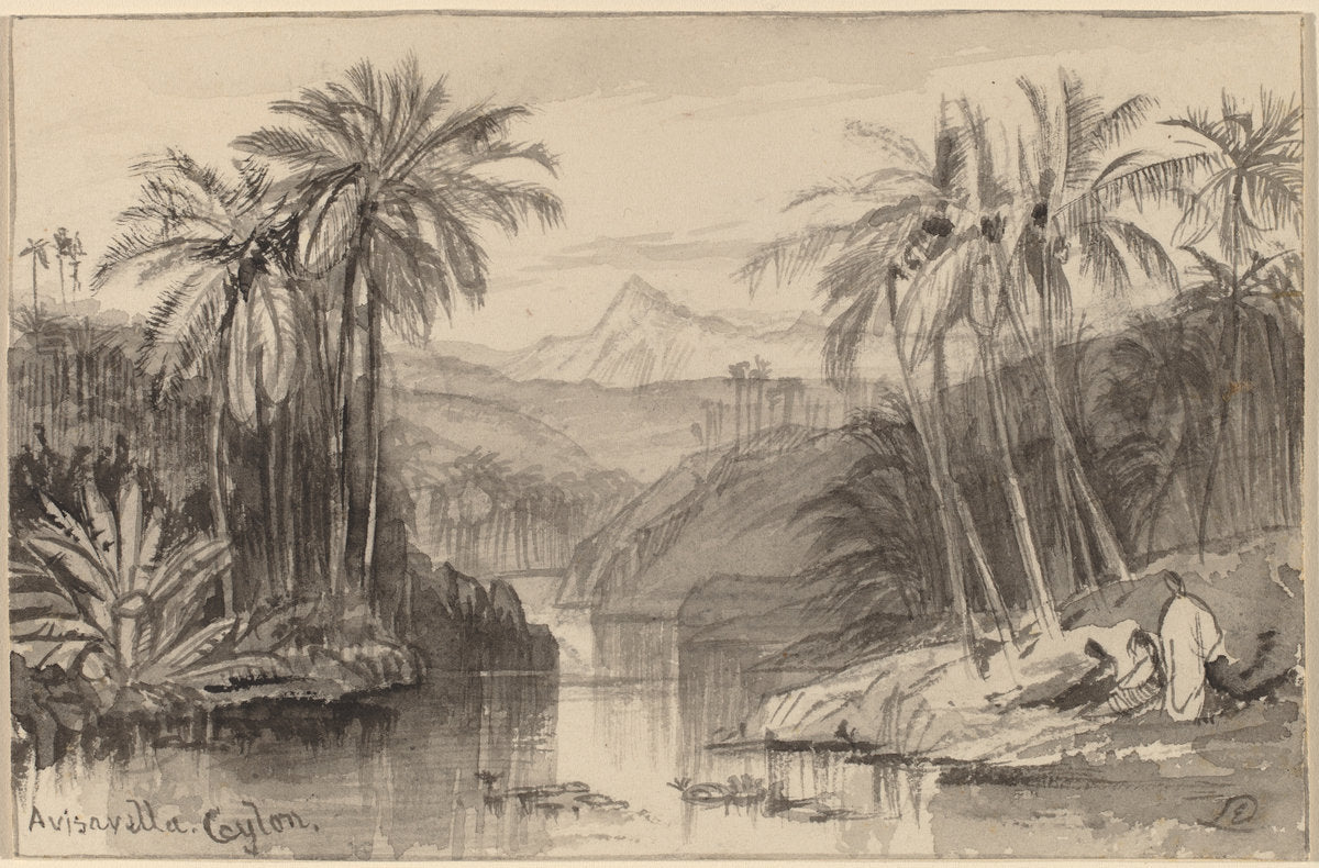 Avisavella, Ceylon by Edward Lear (British, 1812 - 1888), 16X12"(A3)Poster Print