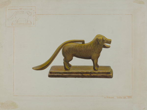 Brass Dog Nutcracker by Vincent P. Rosel and Gordon Saltar (American, active c. 1935), 16X12"(A3)Poster Print