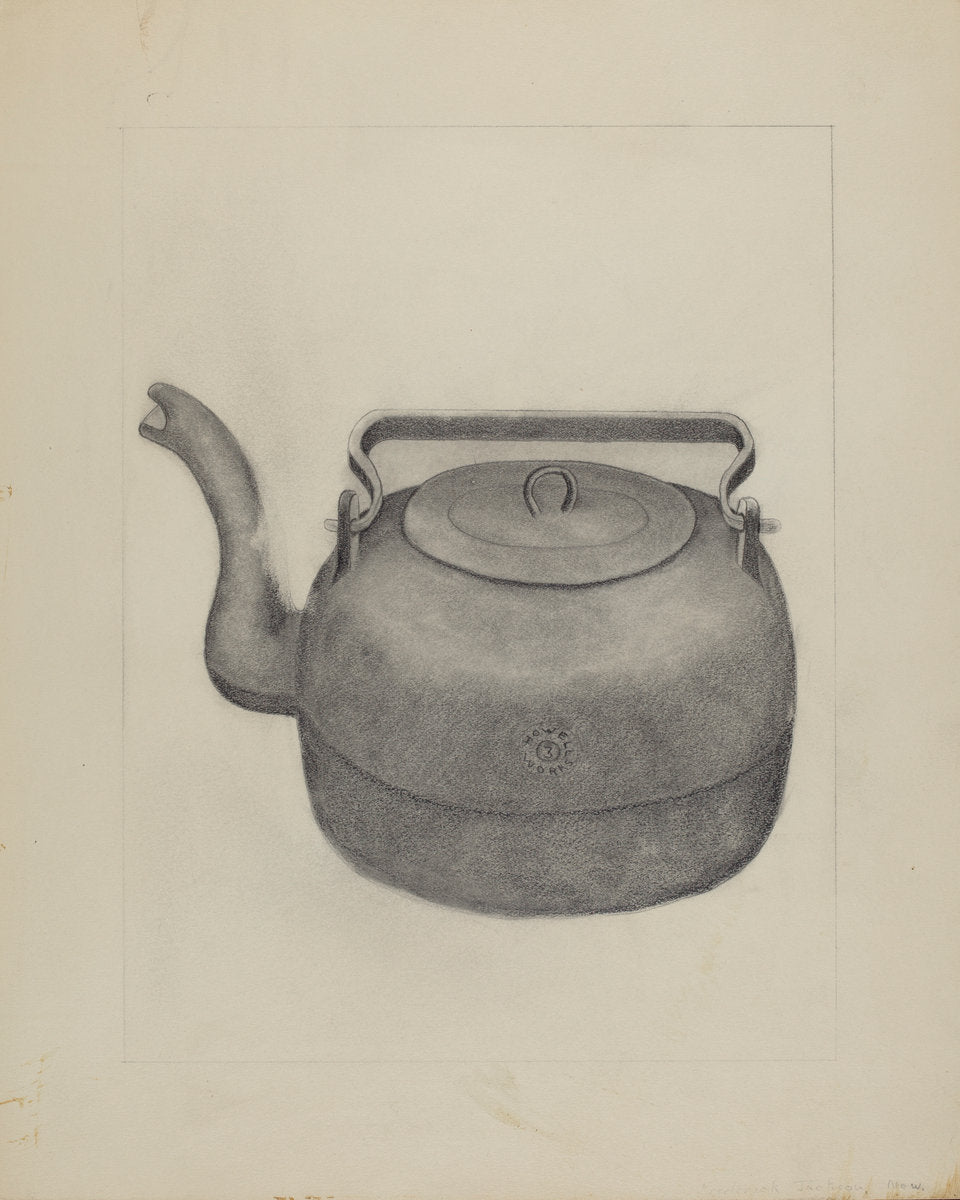Iron Tea Kettle by Frederick Jackson (American, active c. 1935), 16X12"(A3)Poster Print