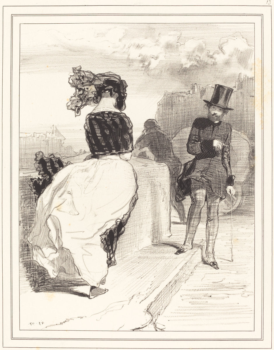 Une de ces mines pudibones by Paul Gavarni (French, 1804 - 1866), 16X12"(A3)Poster Print
