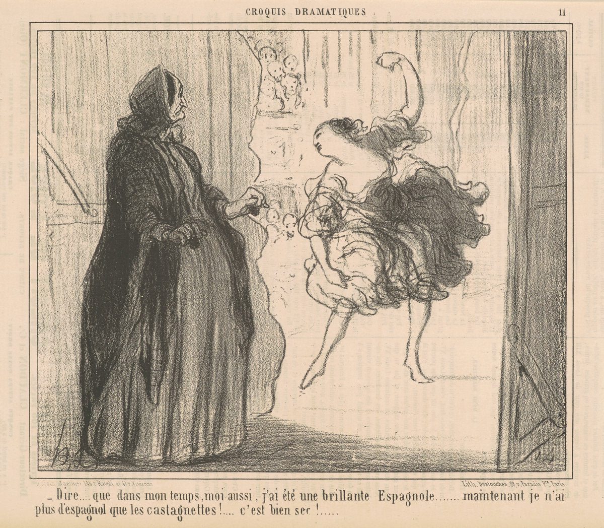 Dire que dans mon temps, moi aussi ... by Honoré Daumier (French, 1808 - 1879), 16X12"(A3)Poster Print