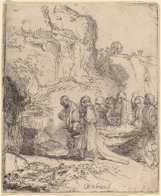 Christ Carried to the Tomb by Rembrandt van Rijn (Dutch, 1606 - 1669), 16X12"(A3)Poster Print