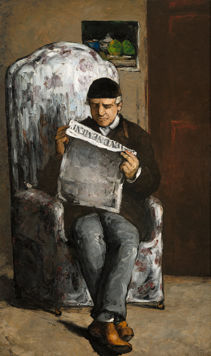 The Artist's Father, Reading "L'Événement" by Paul Cézanne (French, 1839 - 1906), 16X12"(A3)Poster Print