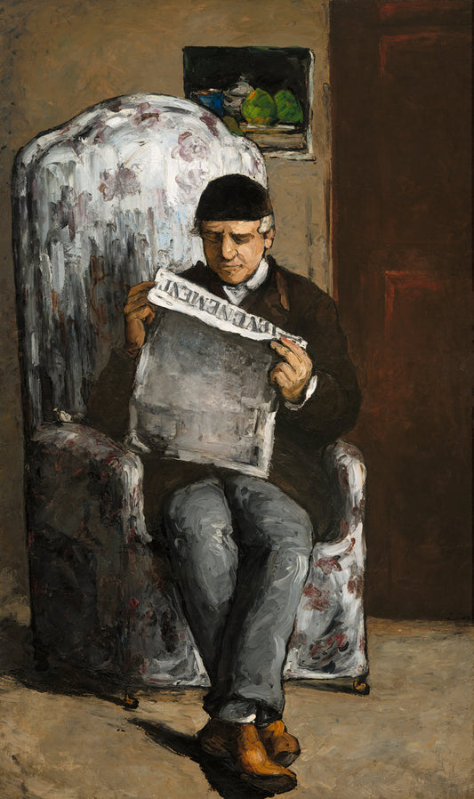The Artist's Father, Reading "L'Événement" by Paul Cézanne (French, 1839 - 1906), 16X12"(A3)Poster Print
