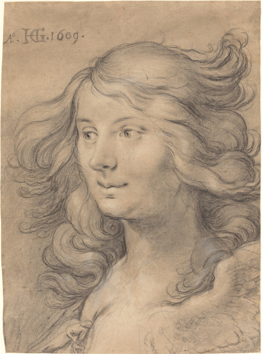 Head of a Siren by Hendrik Goltzius (Dutch, 1558 - 1617), 16X12"(A3)Poster Print