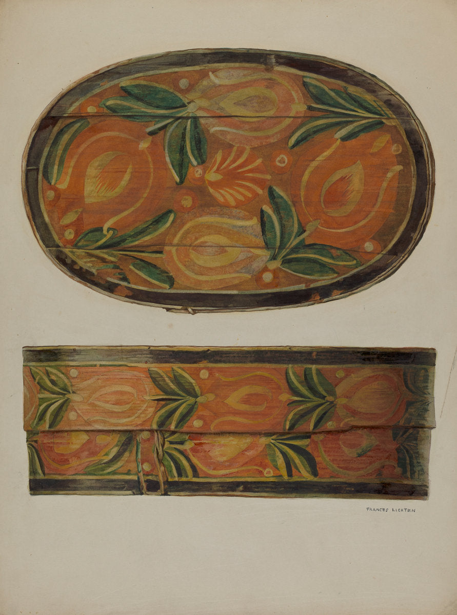 Pa. German Cap Box by Frances Lichten (American, active c. 1935), 16X12"(A3)Poster Print