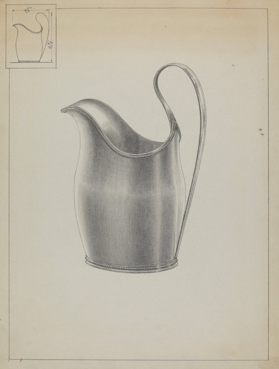 Silver Creamer by Simon Weiss (American, active c. 1935), 16X12"(A3)Poster Print