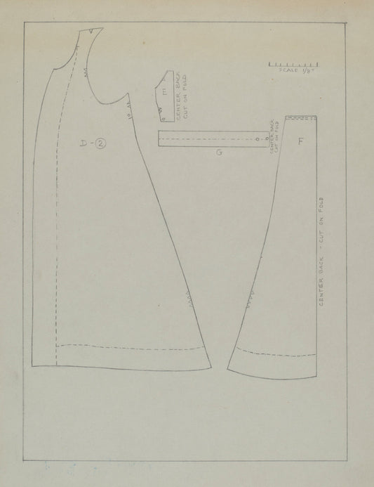 Woman's Coat (Pattern) by Mina Greene (American, active c. 1935), 16X12"(A3)Poster Print