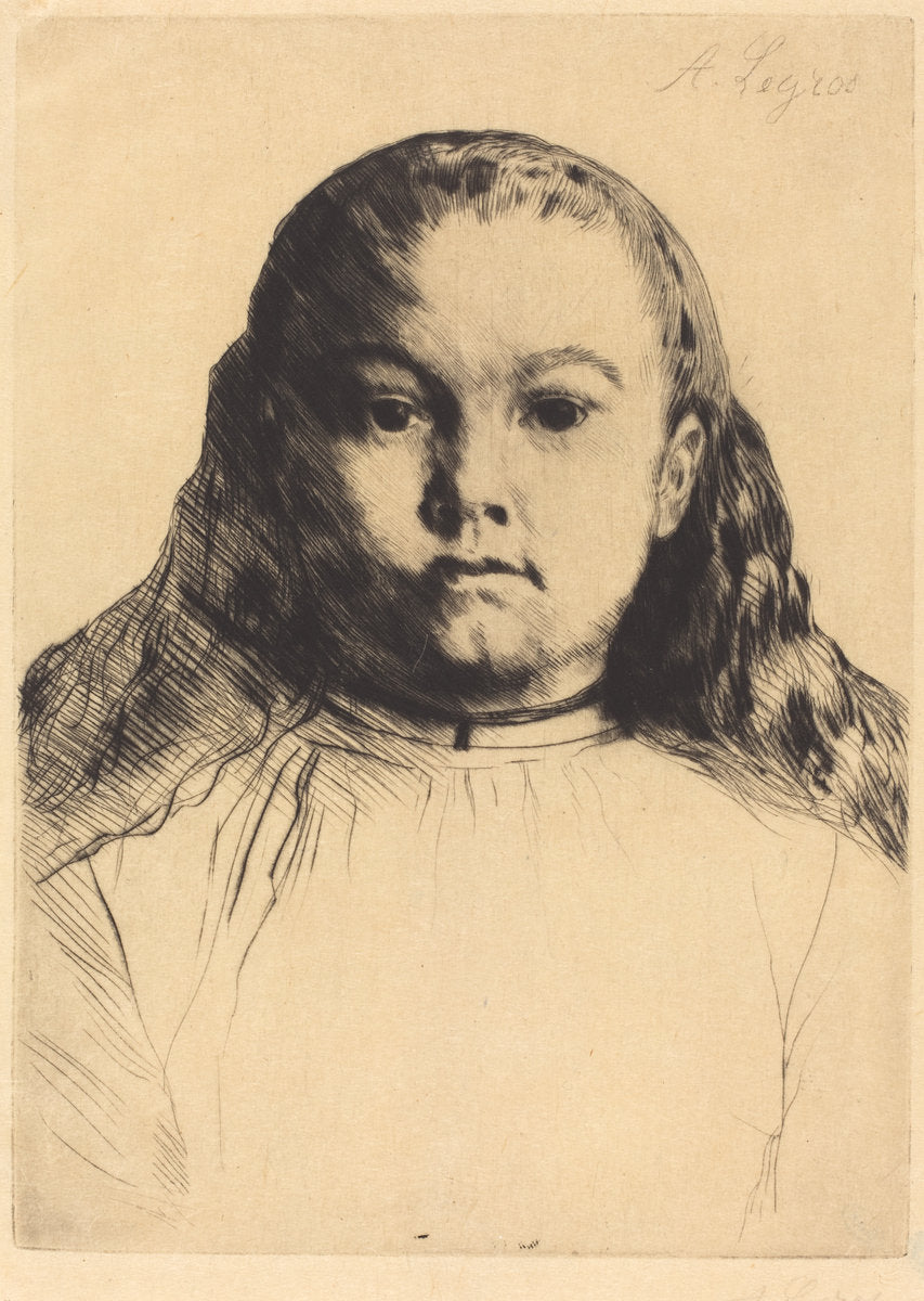 Little Marie (La petite Marie) by Alphonse Legros (French, 1837 - 1911), 16X12"(A3)Poster Print