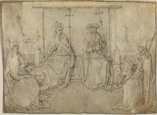 The Four Latin Fathers of the Church by Workshop of Valentijn van Orley (Netherlandish, 1466 - 1532), 16X12"(A3)Poster Print
