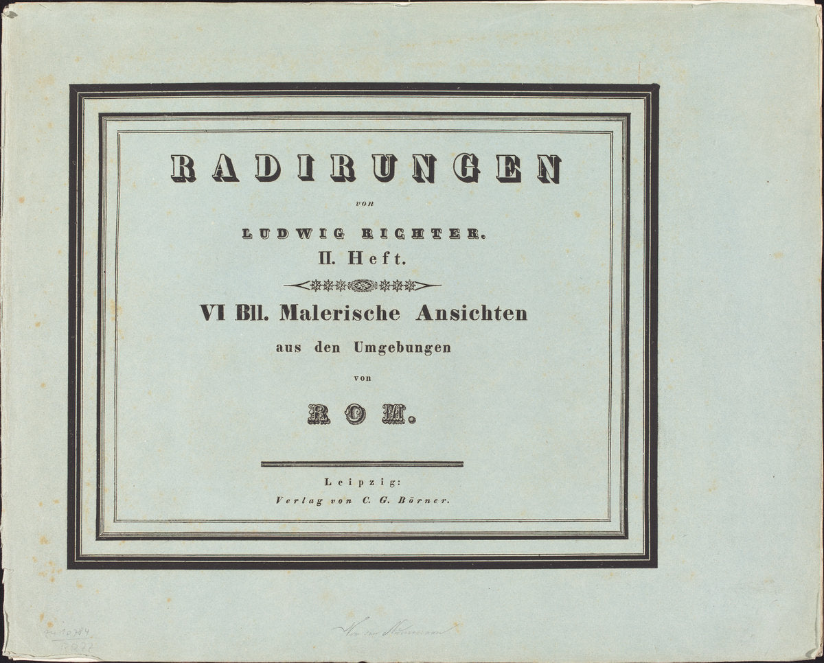 Malerische Ansichten aus den Umgebungen von Rom by Ludwig Richter (German, 1803 - 1884), 16X12"(A3)Poster Print